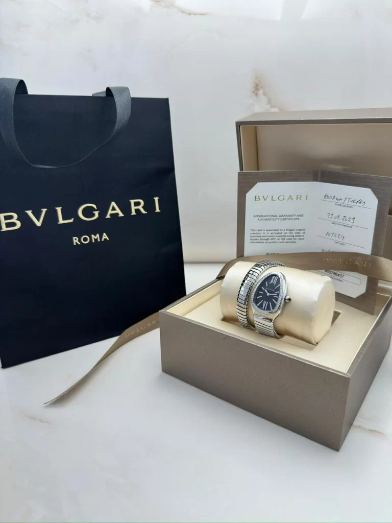 Bvlgari-Serpenti-Tubogas-Watch-103524-Stainless-Steel-Diamonds-Authentic