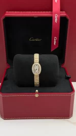 Cartier-Baignoire-Ladies-Watch-18k-Yellow-Gold-Diamonds-Front-Box