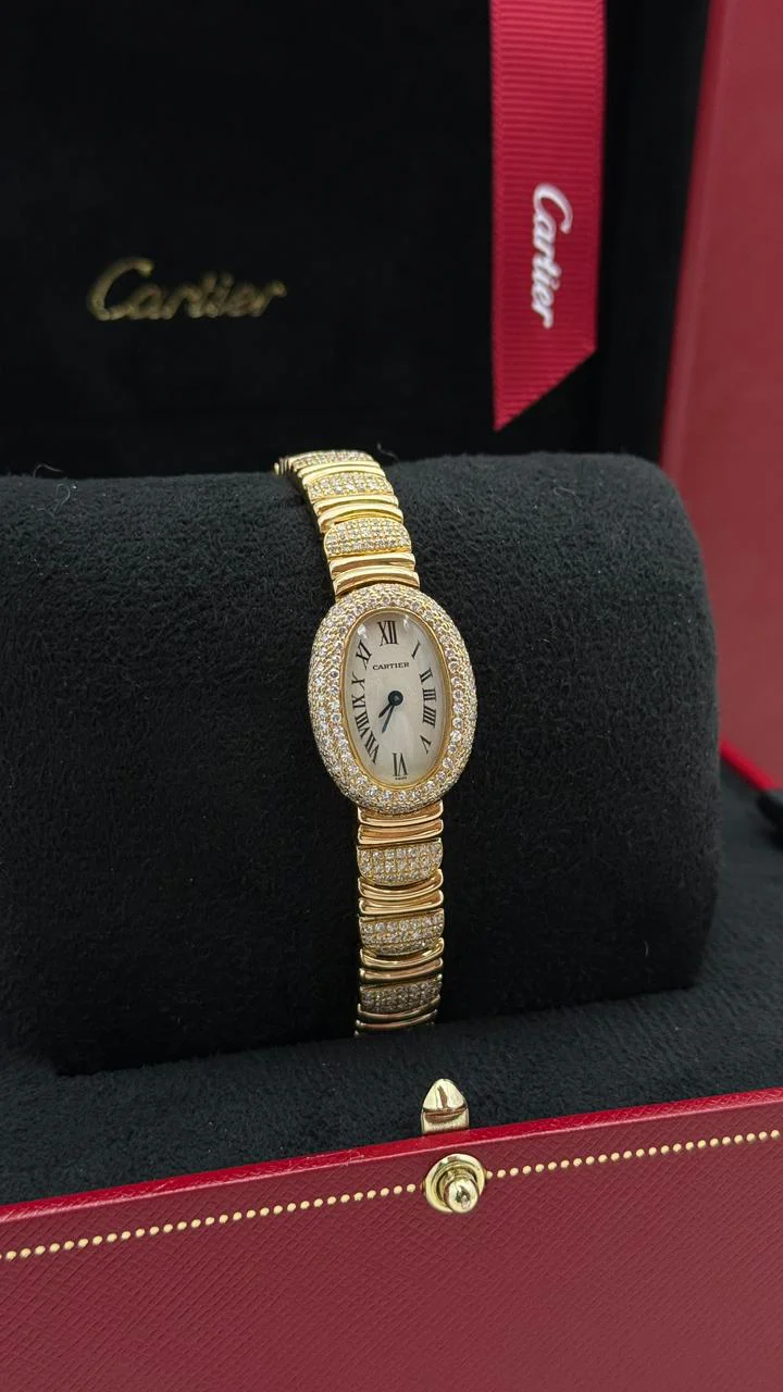 Cartier-Baignoire-Ladies-Watch-18k-Yellow-Gold-Diamonds-Original Cartier-Baignoire-Ladies-Watch-18k-Yellow-Gold-Diamonds-Original
