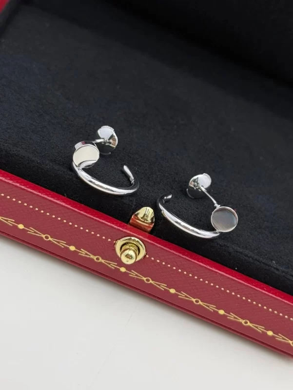 Cartier-Juste-Un-Clou-Hoop-Earrings-Small-Model-18k-White-Gold-Box