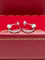 Cartier Juste Un Clou Hoop Earrings white gold ref. B8301236, detail view