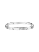 Cartier-Love-Bracelet-CRB6080217-Classic-Model-Brushed-4-Diamonds-18k-White-Gold-17