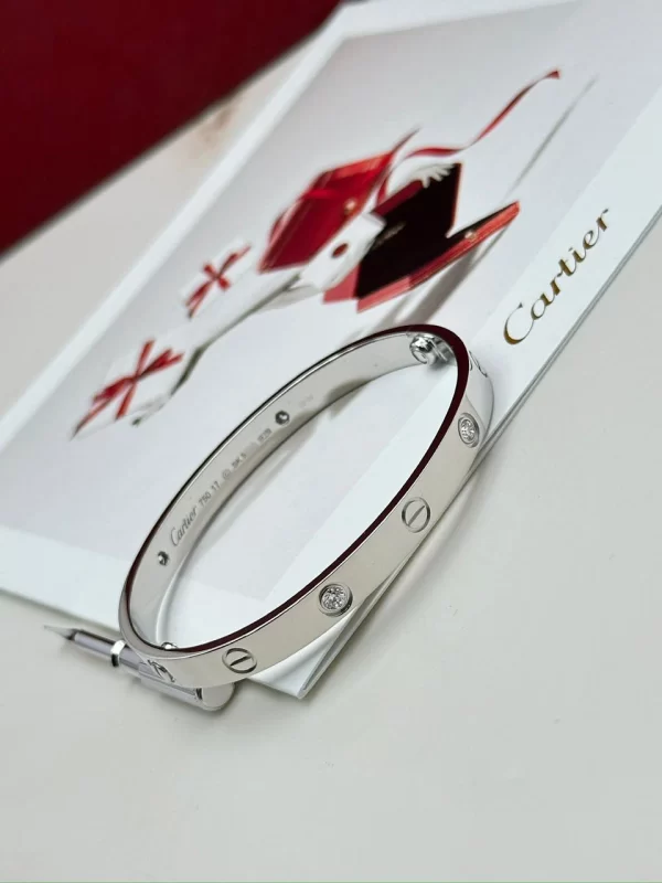 Cartier-Love-Bracelet-CRB6080217-Classic-Model-Brushed-4-Diamonds-18k-White-Gold