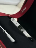 Cartier-Love-Bracelet-CRB6080217-Classic-Model-Brushed-4-Diamonds-18k-White-Gold-Side