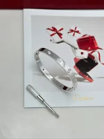 Cartier-Love-Bracelet-CRB6080217-Classic-Model-Brushed-Diamonds-White-Gold