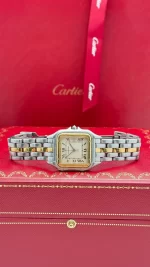 Panthere-De-Cartier-Medium-Model-Watch-Steel-18k-Yellow-Gold
