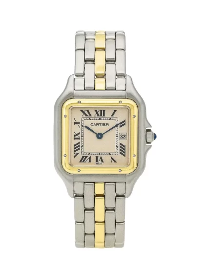 Panthere-De-Cartier-Medium-Model-Watch-Steel-18k-Yellow-Gold-Quartz