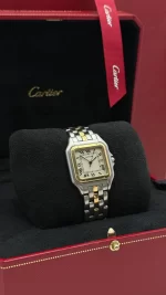 Panthere-De-Cartier-Medium-Model-Watch-Steel-18k-Yellow-Gold-Side