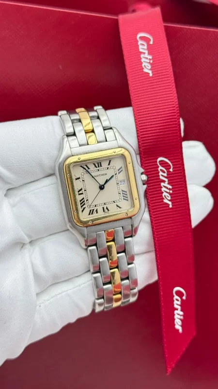 Panthere-De-Cartier-Medium-Model-Watch-Steel-Yellow-Gold
