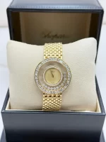 Vintage-Chopard-Happy-Diamonds-Watch-18k-Yellow-Gold-Factory-Diamonds-Box