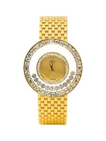 Vintage-Chopard-Happy-Diamonds-Watch-18k-Yellow-Gold-Factory-Diamonds-Quartz