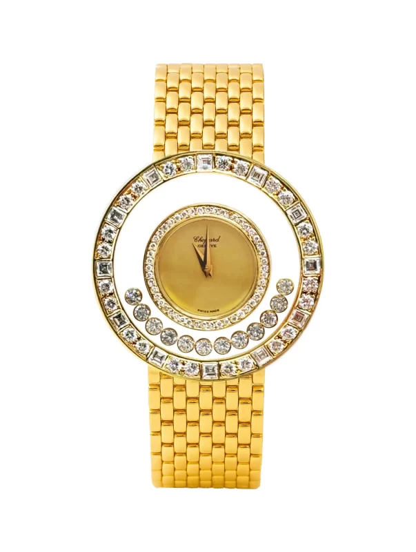 Vintage-Chopard-Happy-Diamonds-Watch-18k-Yellow-Gold-Factory-Diamonds-Quartz