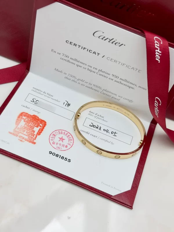 Cartier-Love-Bracelet-Classic-Model-CRB6067517-18k-Yellow-Gold-Certificate