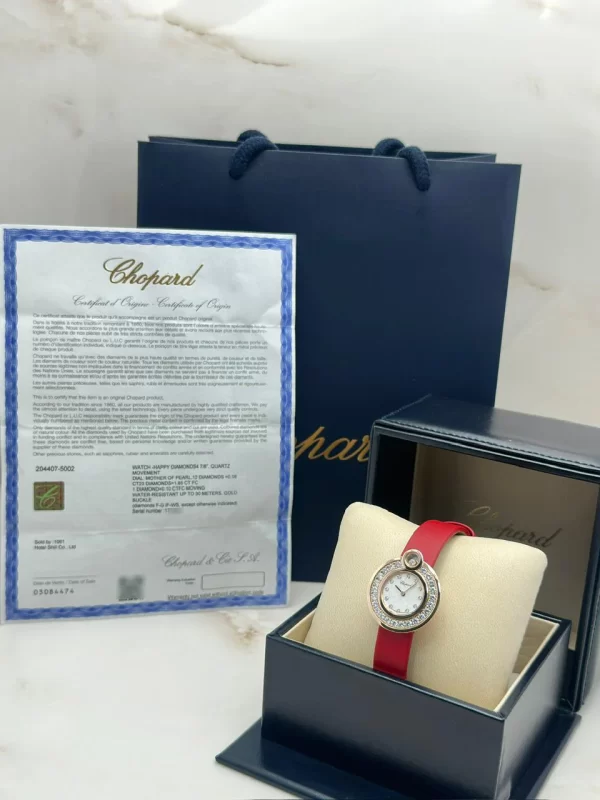 Chopard-Happy-Diamonds-Watch-204407-5002-18k-Rose-Gold-MOP-Dial-Quartz-Authentic