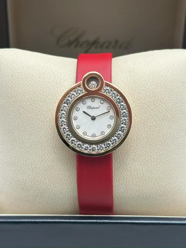 Chopard-Happy-Diamonds-Watch-204407-5002-18k-Rose-Gold-MOP-Dial-Satin-Strap