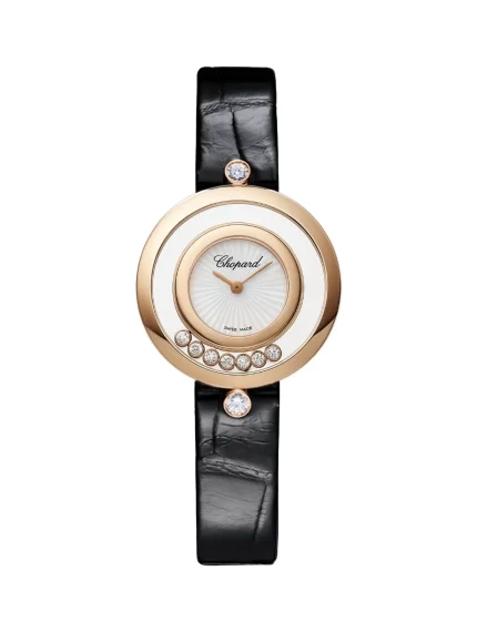 Chopard-Happy-Diamonds-Watch-4596-18k-Rose-Gold-Leather-Quartz-MOP-Dial