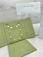 Van-Cleef-Arpels-Vintage-Alhambra-Necklace-10-Motifs-White-MOP-VCARA42800-18k-Yellow-Gold-Authentic