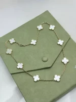 Van-Cleef-Arpels-Vintage-Alhambra-Necklace-10-Motifs-White-MOP-VCARA42800-18k-Yellow-Gold-Up