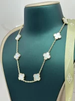 Van-Cleef-Arpels-Vintage-Alhambra-Necklace-10-Motifs-White-MOP-VCARA42800-Yellow-Gold