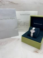 Van-Cleef-Arpels-Vintage-Alhambra-Watch-Medium-Model-18k-White-Gold-MOP-Dial-Quartz-Original