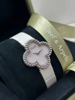 Van-Cleef-Arpels-Vintage-Alhambra-Watch-Medium-Model-18k-White-Gold-MOP-Dial-Quartz-Side