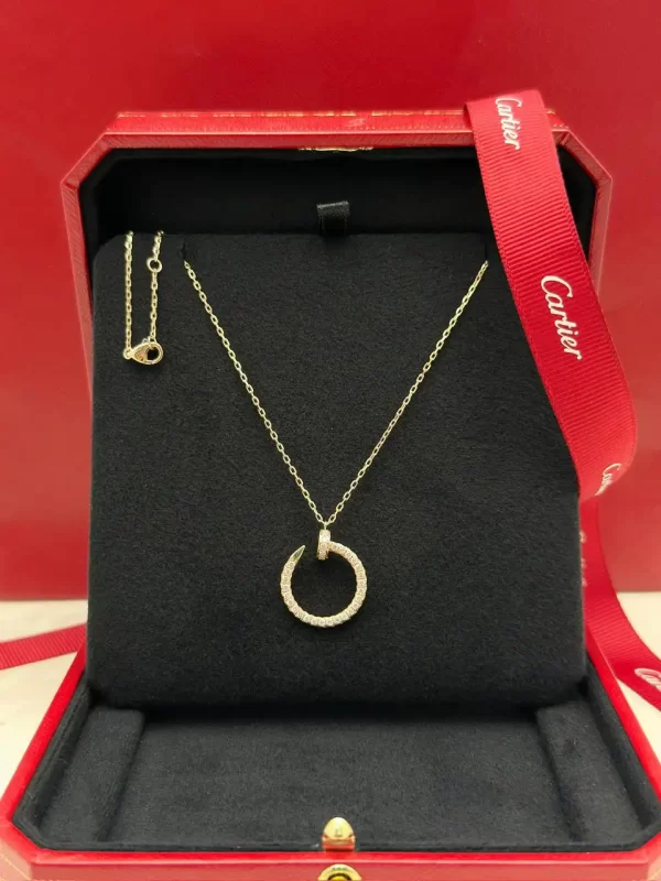 Cartier-Juste-Un-Clou-Necklace-18k-Rose-Gold-Pave-Diamonds-Front-Box