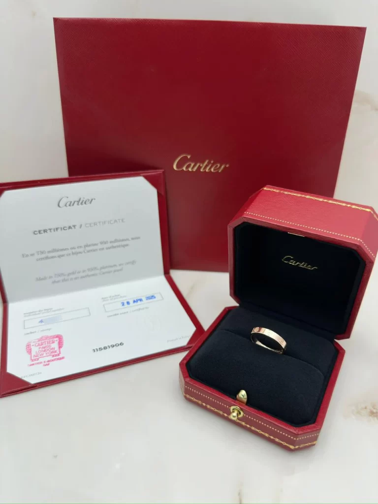 Cartier-Love-Wedding-Band-CRB4085254-Ring-Small-Model-18k-Rose-Gold-Authentic