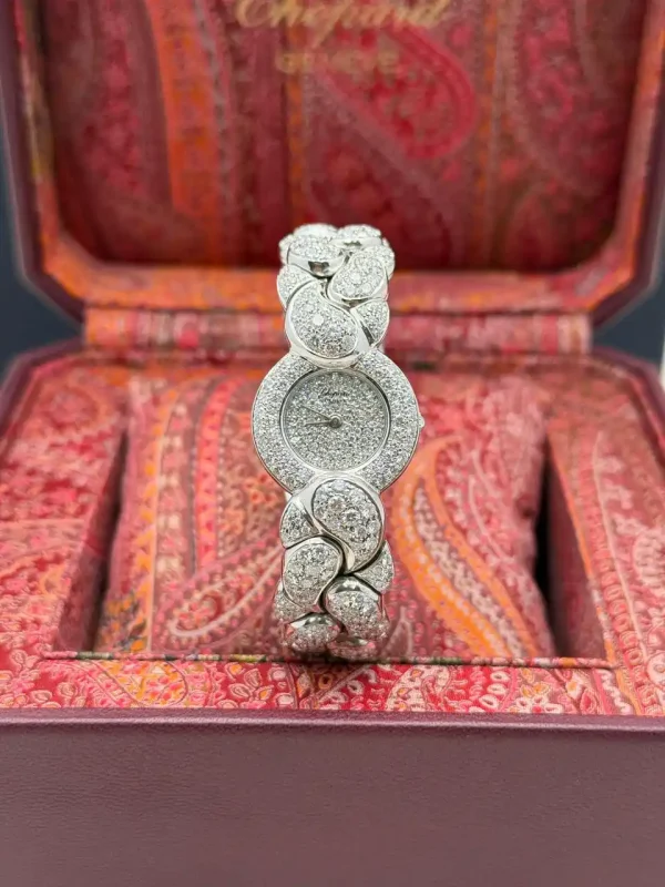 Chopard-Casmir-Ladies-Watch-Pave-Diamonds-18k-White-Gold-Front-Box