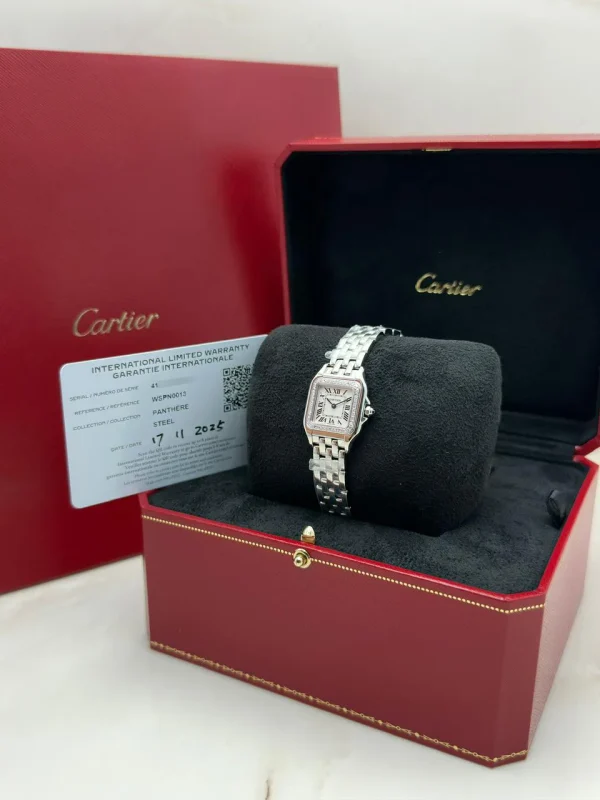 Panthere-De-Cartier-Watch-WSPN0013-Stainless-Steel-Fixed-Diamonds-Authentic