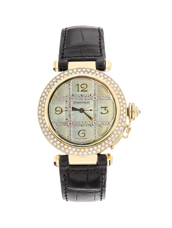 Pasha-De-Cartier-Ladies-Watch-18k-Rose-Gold-Pink-Diamonds-Leather-Automatic