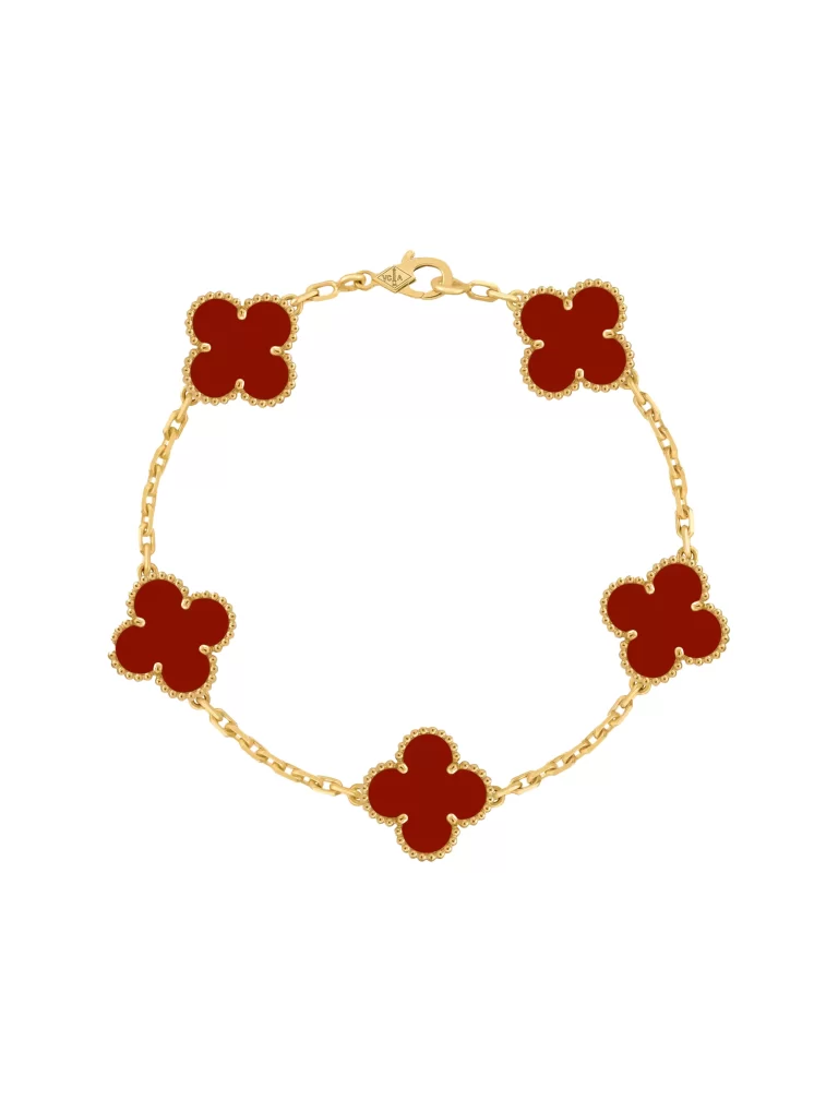 Van-Cleef-And-Arpels-Vintage-Alhambra-Bracelet-VCARD35500-18k-Yellow-Gold-Carnelian-19