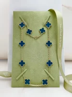 Van-Cleef-And-Arpels-Vintage-Alhambra-Necklace-10-Motifs-Agate-VCARP34800-Yellow-Gold-Front