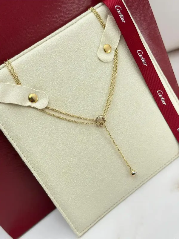 Cartier-Baby-Trinity-Pampilles-Necklace-18k-Rose-White-Yellow-Gold-Side