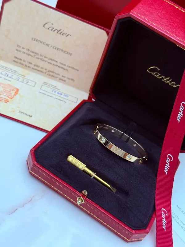 Cartier-Love-4-Diamonds-Bracelet-CRB6070016-Classic-Model-Certificate