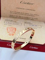Cartier-Love-4-Diamonds-Bracelet-CRB6070016-Classic-Model-Yellow-Gold