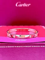 Cartier-Love-4-Diamonds-Bracelet-Classic-Model-18k-Yellow-Gold-16