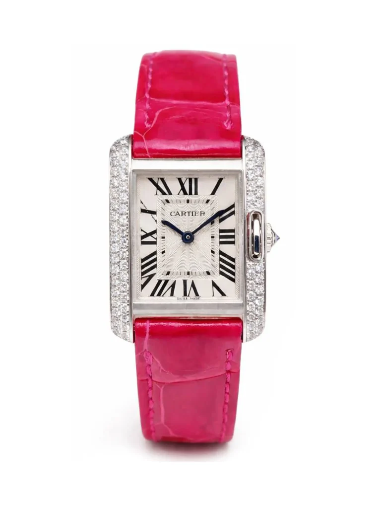Cartier-Tank-Anglaise-Watch-WT100015-18k-White-Gold-Diamonds-Quartz-Alligator-Leather