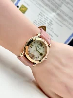 Chopard-Happy-Sport-Watch-247471-18k-Pink-Gold-Diamonds-Pink-Leather-MOP-Quartz