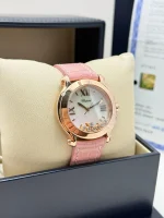 Chopard-Happy-Sport-Watch-247471-18k-Rose-Gold-Factory-Diamonds-Leather-MOP-Dial
