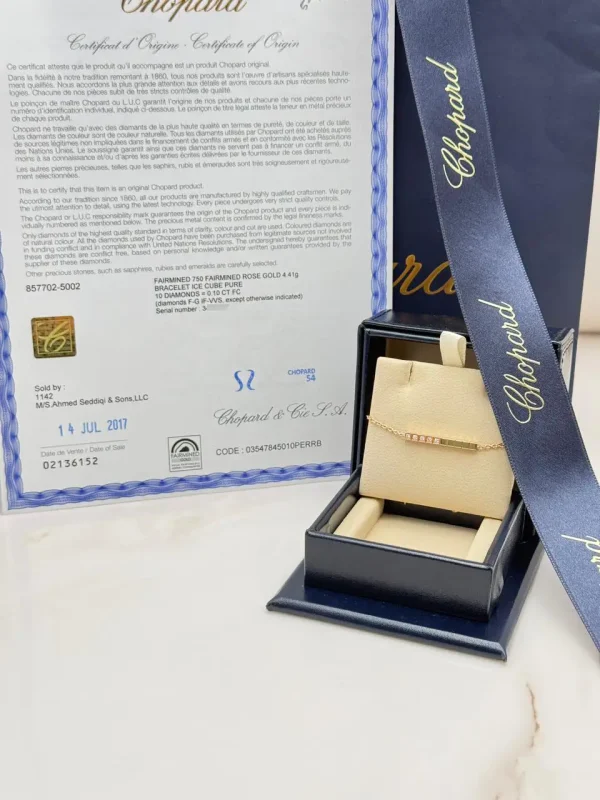 Chopard-Ice-Cube-Pure-Bracelet-18k-Rose-Gold-Diamonds-Certificate