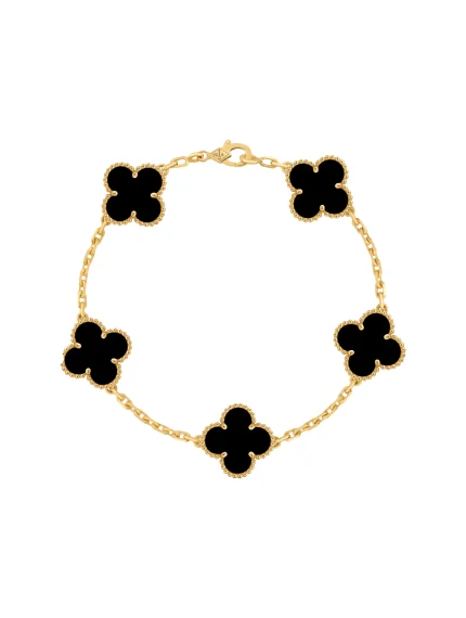 Van-Cleef-Arpels-Vintage-Alhambra-Bracelet-5-Motifs-VCARA41300-18k-Yellow-Gold-Onyx-19