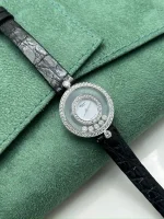 Vintage-Chopard-Happy-Diamonds-Watch-4097-18k-White-Gold-Leather