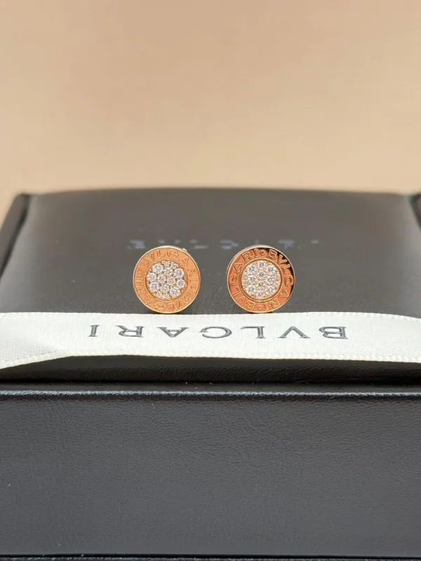Bvlgari-Bvlgari-Earrings-354731-18k-Rose-Gold-Pave-Diamonds-Front