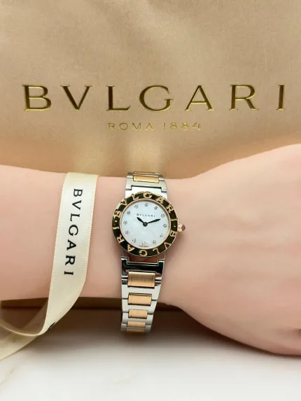 Bvlgari-Bvlgari-Ladies-Watch-18k-Rose-Gold-Steel-Diamond-Index-MOP-Dial-Hand