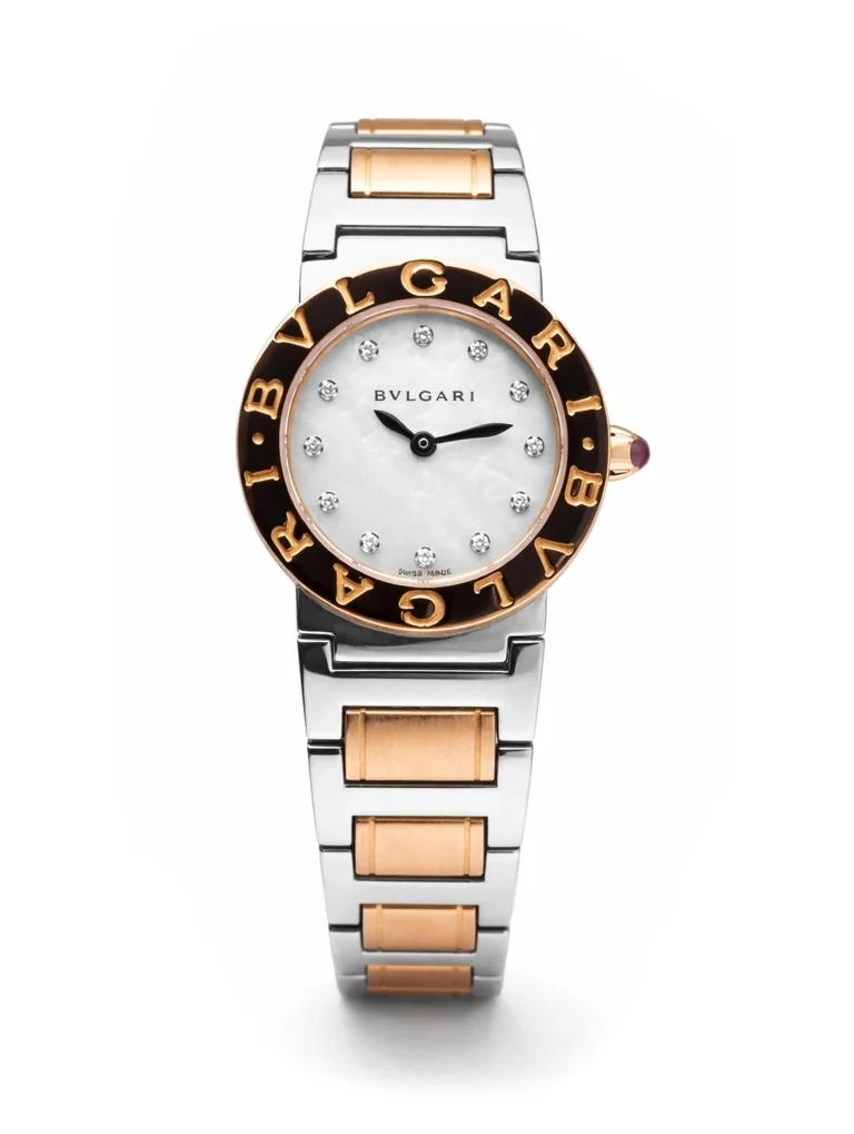 Bvlgari-Bvlgari-Ladies-Watch-18k-Rose-Gold-Steel-Diamond-Index-MOP-Dial-Quartz