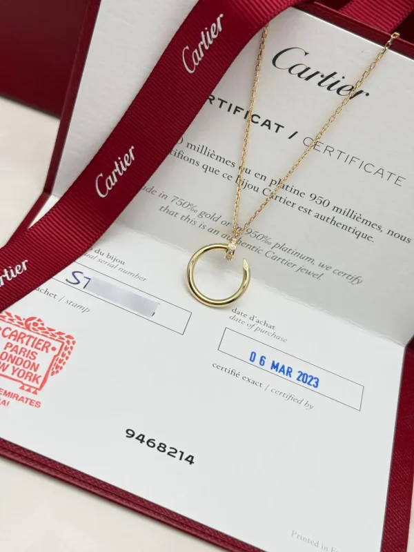 Cartier-Juste-Un-Clou-Pendant-B7224890-18k-Yellow-Gold-Diamonds-Certificate