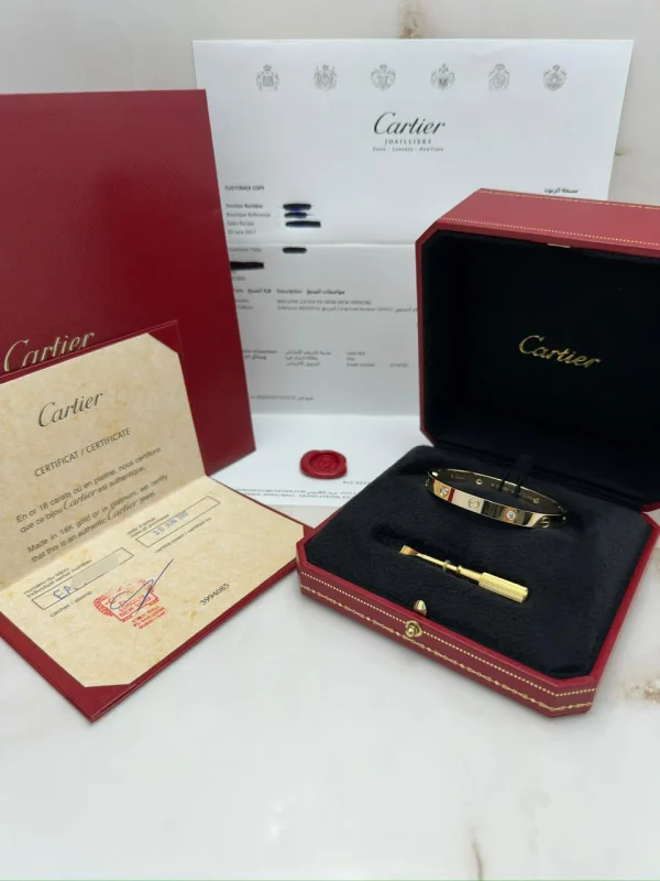 Cartier-Love-Bracelet-Classic-Model-CRB6070016-4-Diamonds-18k-Yellow-Gold-Authentic
