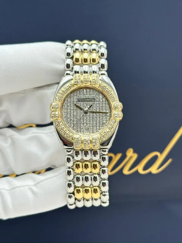 Chopard-Gstaad-Ladies-Watch-18k-Yellow-Gold-Steel-Diamonds-Front