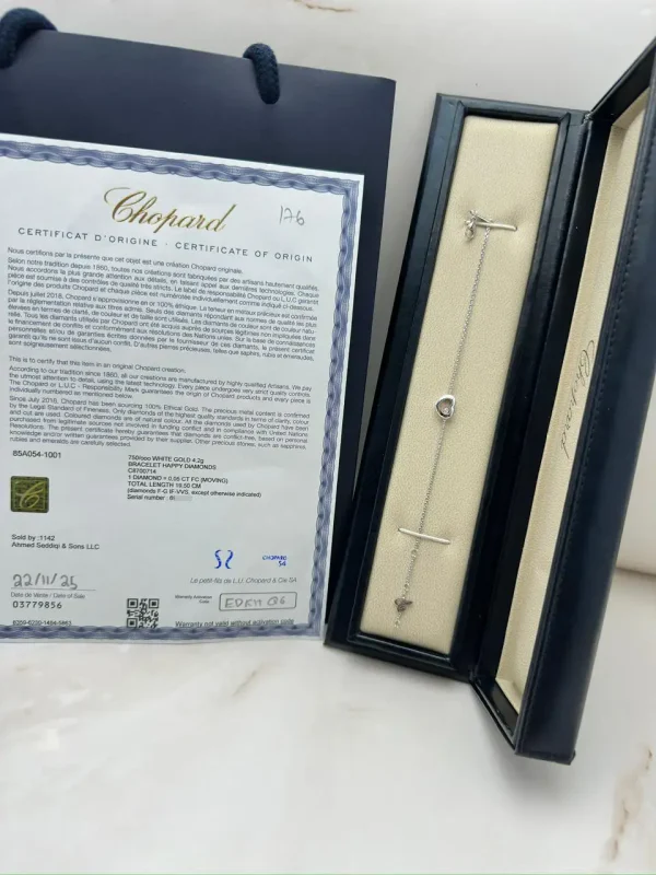 Chopard-Happy-Diamonds-Icons-85A054-1001-Bracelet-18k-White-Gold-Authentic