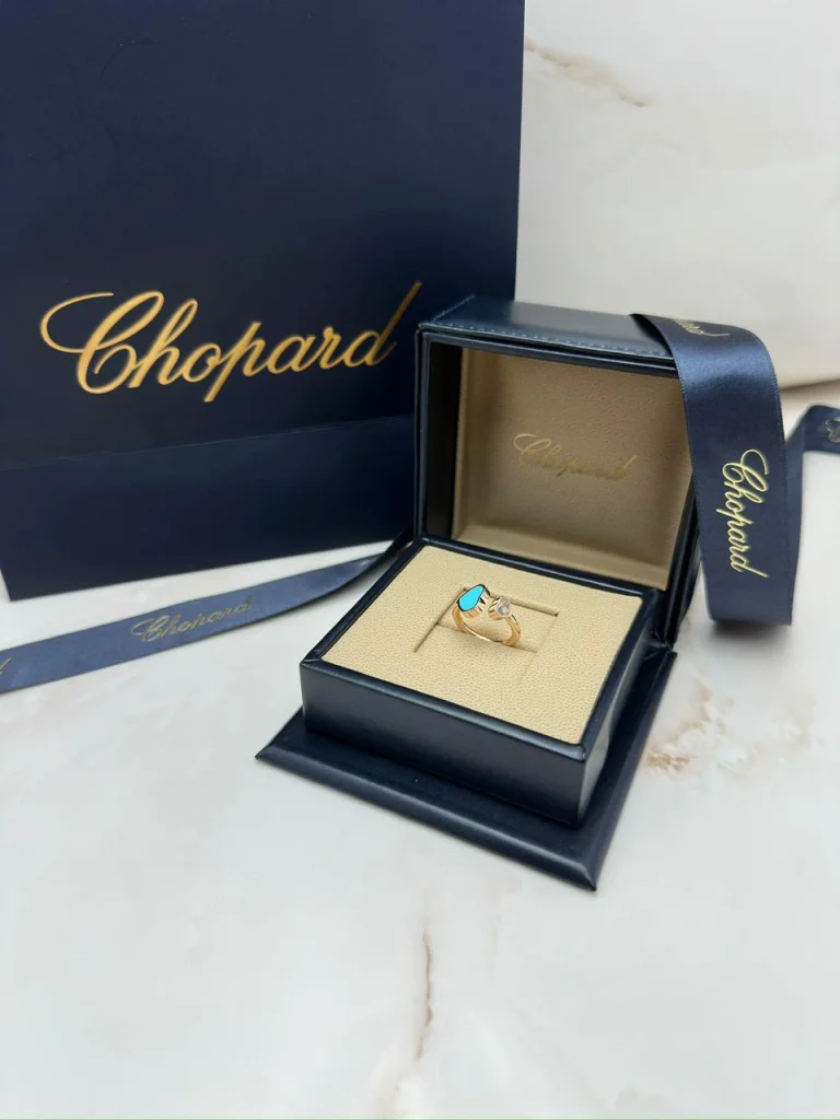 Chopard-Happy-Hearts-Ring-Rose-Gold-Diamonds-Turquoise-Stone-Inlay-Original